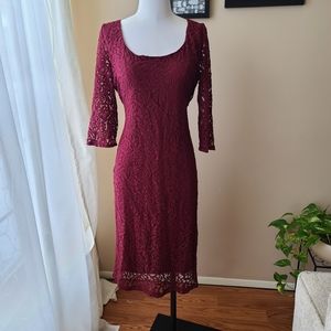 midi lace dress w/lining